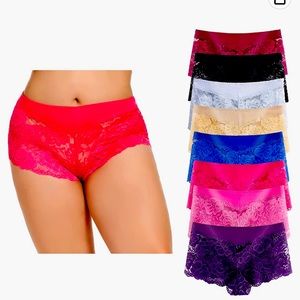 Seven different colors of plus size panties. Original unopened packaging.